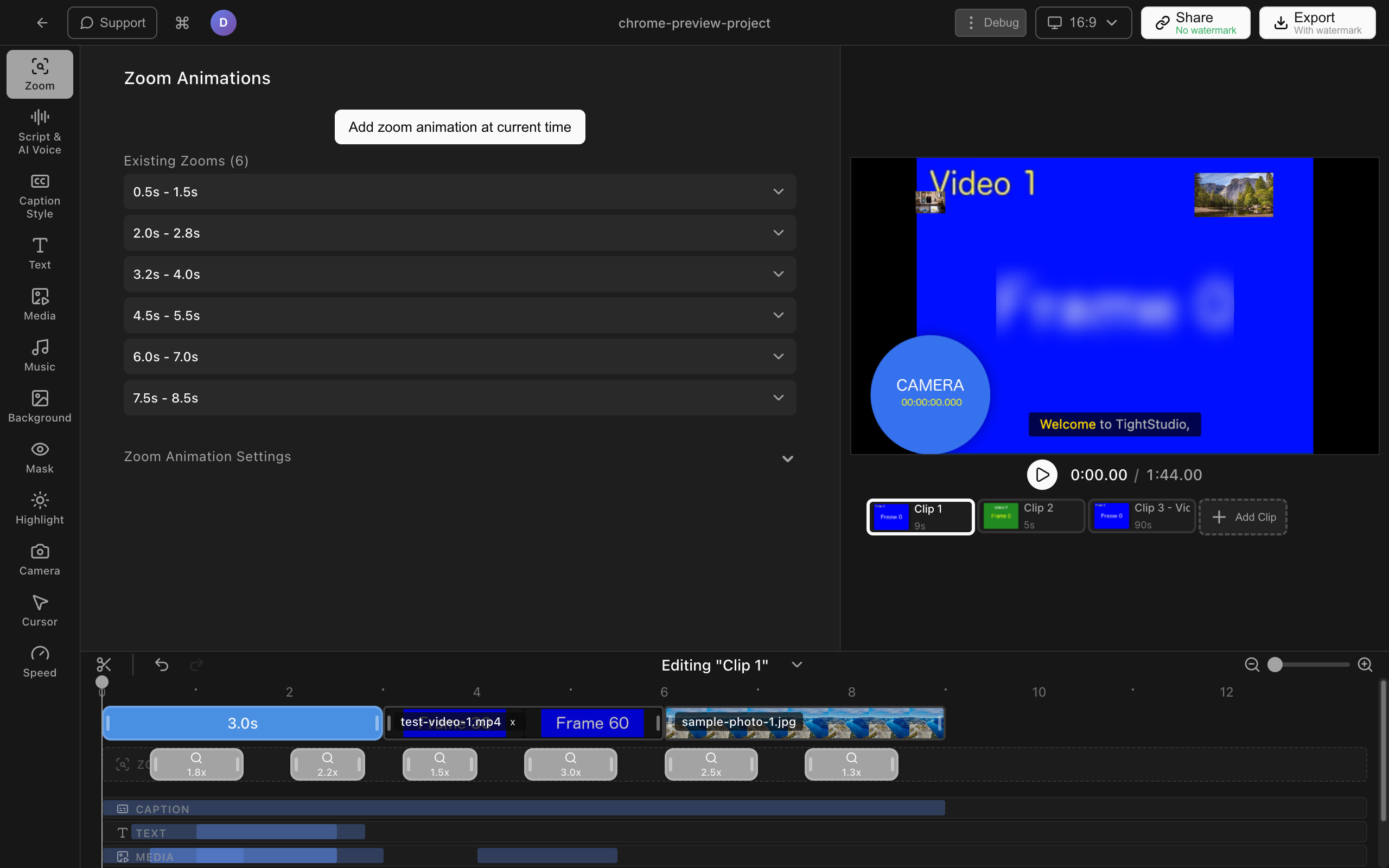 Tight Studio Mac screen recorder editor with smart zoom and cursor animation