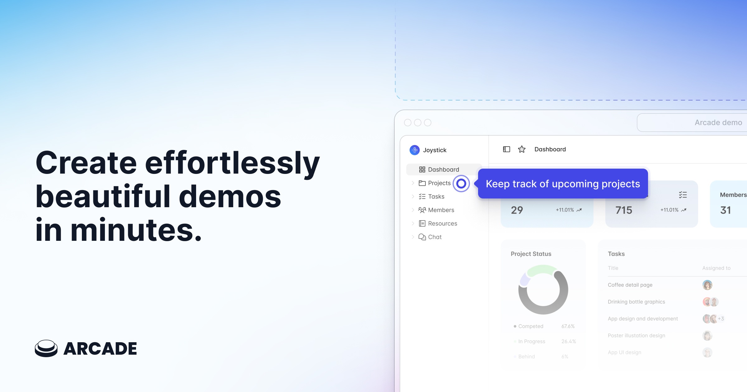 Arcade interactive product demo builder dashboard